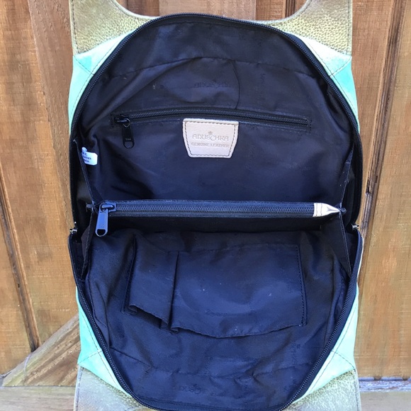 Anuschka Handpaint Leather Satchel Zip Around Shoulder Bag Floral EUC - Picture 8 of 13